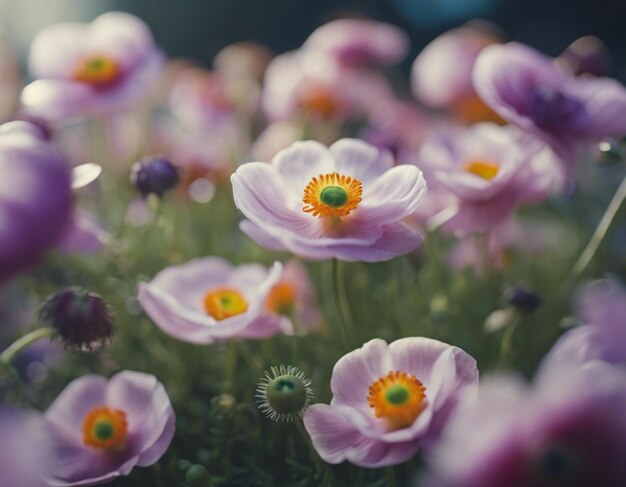 Eine Anemone blüht