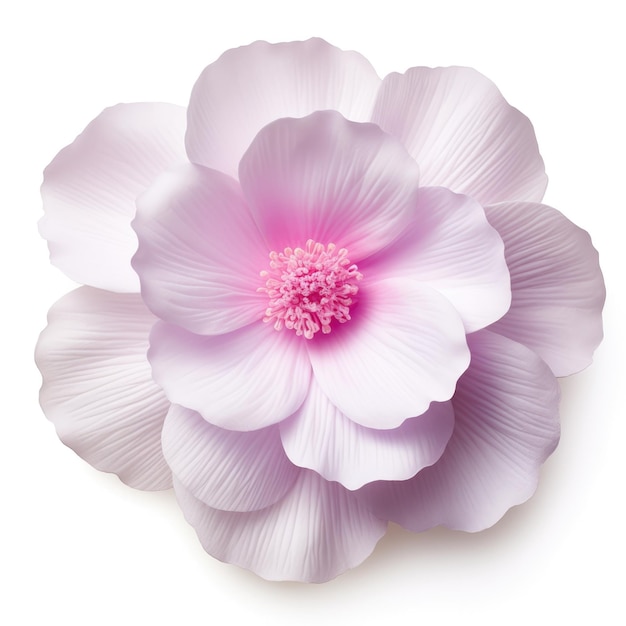 Eine Anemonenblume isoliert auf weißem Hintergrund, Draufsicht. Blumenmuster