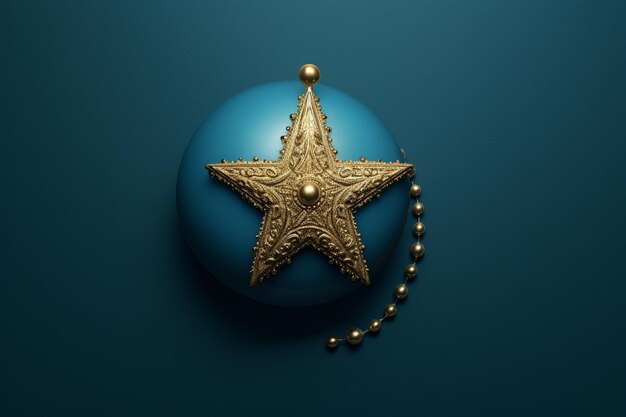 Eine Anzeige für Eid Mubarak mit goldenen Sternen und einem Halbmond