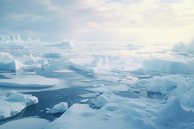 Eine arktische Landschaft vom Nordpol