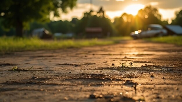 eine asphaltierte Straße auf einem Feld