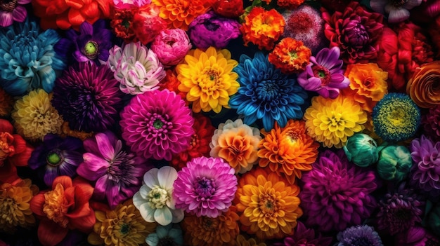 Eine atemberaubende Explosion farbenfroher Blumen