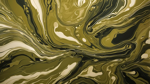 Eine atemberaubende olivfarbene Tapete mit flüssigem, abstraktem Hintergrunddesign