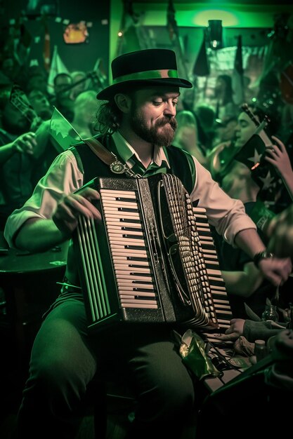 Foto eine atmosphärische aufnahme eines st. patrick's day-nachtkonzerts