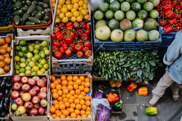 eine Ausstellung von Gemüse, darunter Tomaten, Kürbisse und anderes Gemüse