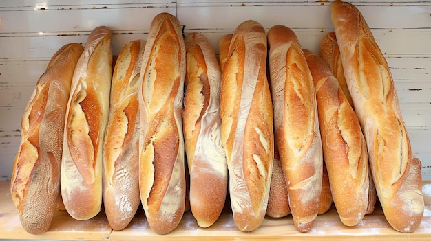 Foto eine auswahl an broten in einer bäckerei, die die frische und textur von