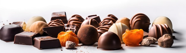 Eine Auswahl an Pralinen der Schokoladenfirma