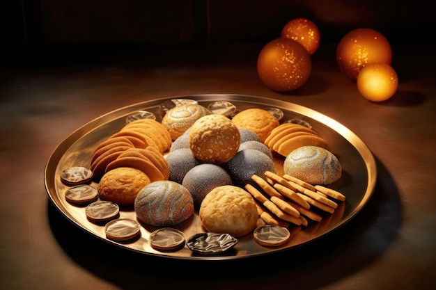 Eine Auswahl köstlicher Kekse und Cracker auf einer Platte