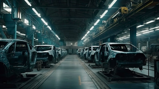 Eine Autofabrik mit dem Wort Ford auf der Seite