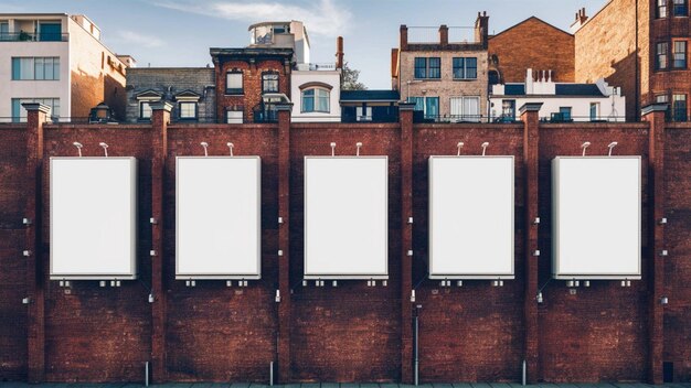 Foto eine backsteinmauer mit einem leeren weißen plakat darauf