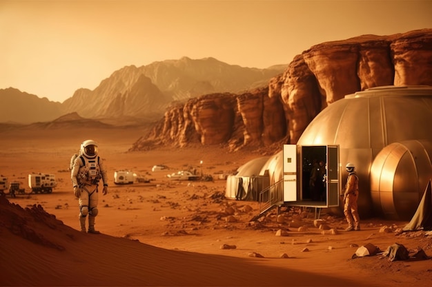 Eine Basis auf dem Planeten Mars generative KI