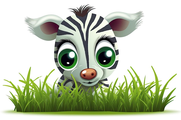 Eine bezaubernde Position für ein Zebra in Cartoon-Form