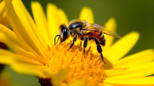 eine Biene auf einer gelben Blume