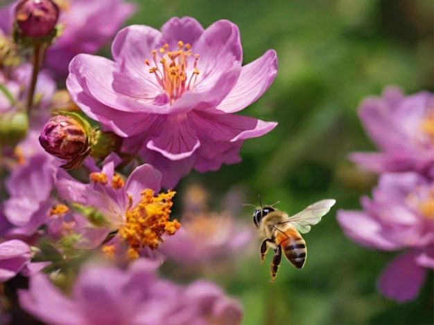Eine Biene auf Wildblumen