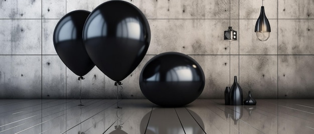 Eine Blackbox am Black Friday mit einem Haufen Luftballons darauf