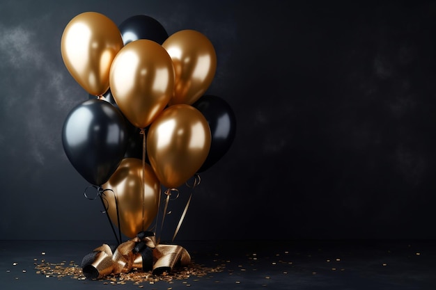 Foto eine blackbox am black friday mit einem haufen luftballons darauf