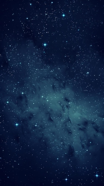 Eine blaue Galaxie mit Sternen auf dunklem Hintergrund