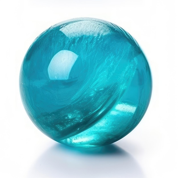 Eine blaue Glaskugel mit einer blauen Glassphäre darauf