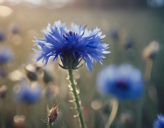 Eine blaue Maisblume