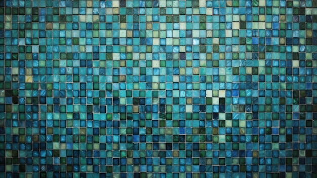 Eine blaue Mosaikfliese mit blauem Hintergrund.