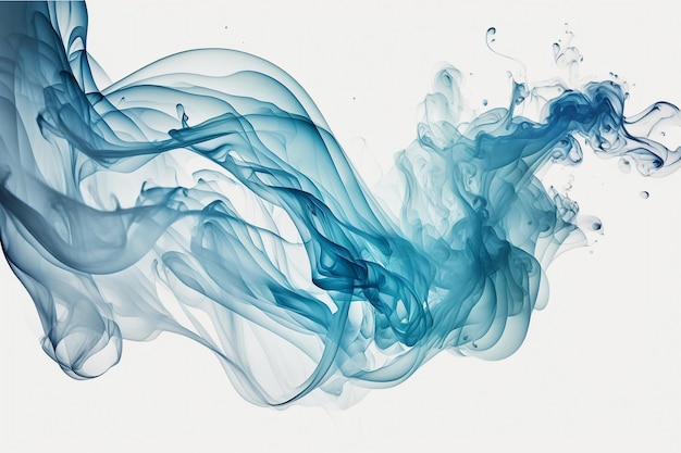 Eine blaue Rauchwolke im Wasser