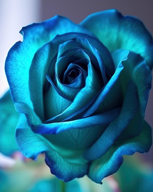 Eine blaue Rose im Dunkeln