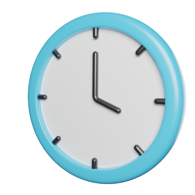 eine blaue Uhr, die sagt, dass es zehn Uhr ist