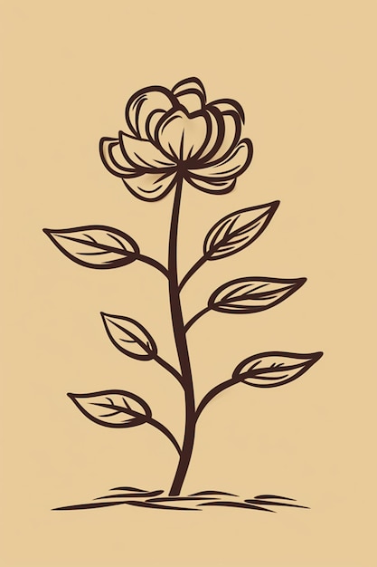 Eine Blume auf braunem Hintergrund