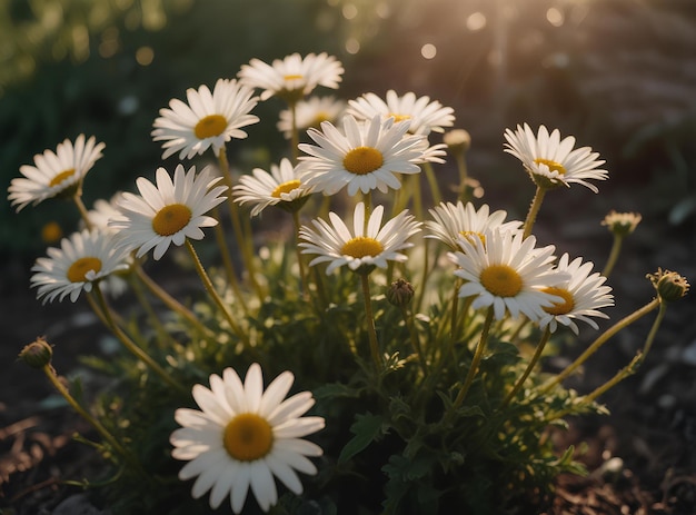 Foto eine blume, auf der die sonne scheint