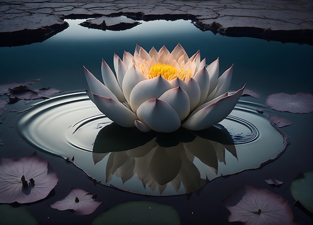Eine Blume im Wasser Hintergrund Wallpaper Generative Ai