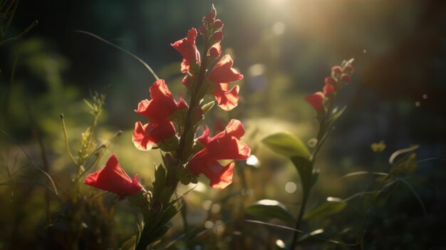 Eine Blume in der Sonne, auf der die Sonne scheint