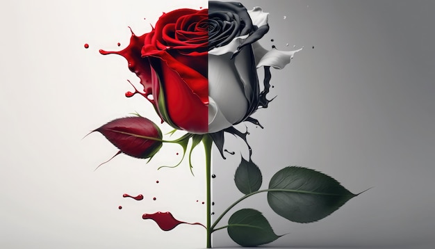 Eine Blume mit einer roten und weißen Blume in der Mitte