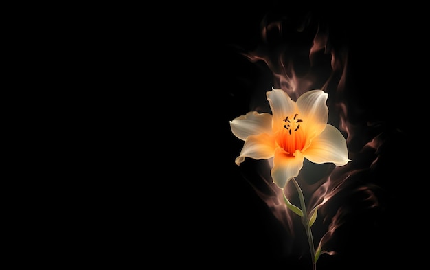 Eine Blume mit Feuer darauf