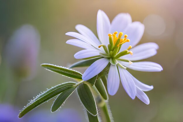 Eine Blume mit gelben Blütenblättern und einer gelben Mitte.