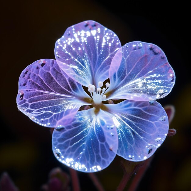 Foto eine blume mit lila zentren, die im sonnenlicht leuchten