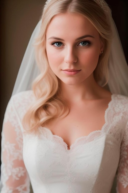 Eine Braut in einem Hochzeitskleid