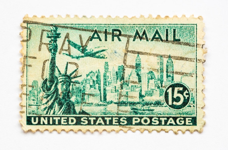 Foto eine briefmarke der united states post office in washington
