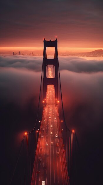 Eine Brücke mit einer Golden Gate Bridge im Hintergrund