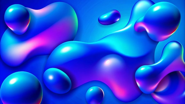 eine bunte Abbildung von Seifenblasen mit blauem Hintergrund