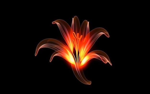 Eine bunte Blume mit einem roten Licht darauf