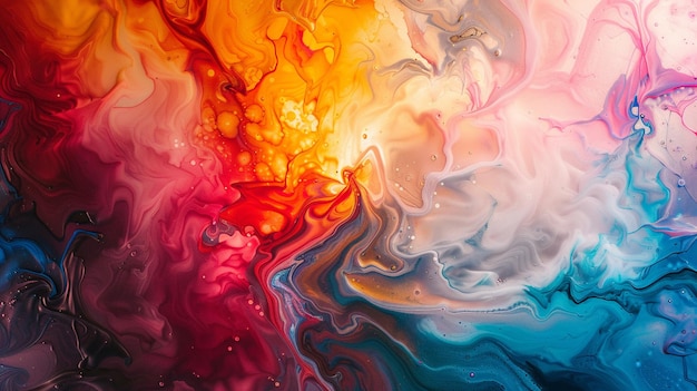 eine bunte Reihe von Farben wird vom Künstler geschaffen
