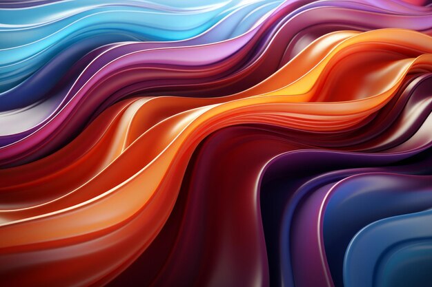 eine bunte Reihe von Wellen mit verschiedenen Farben