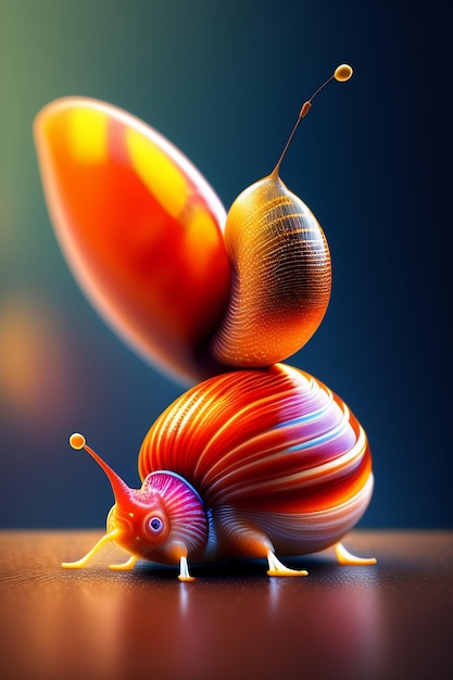 Eine bunte Schnecke mit einem spiralförmigen Design