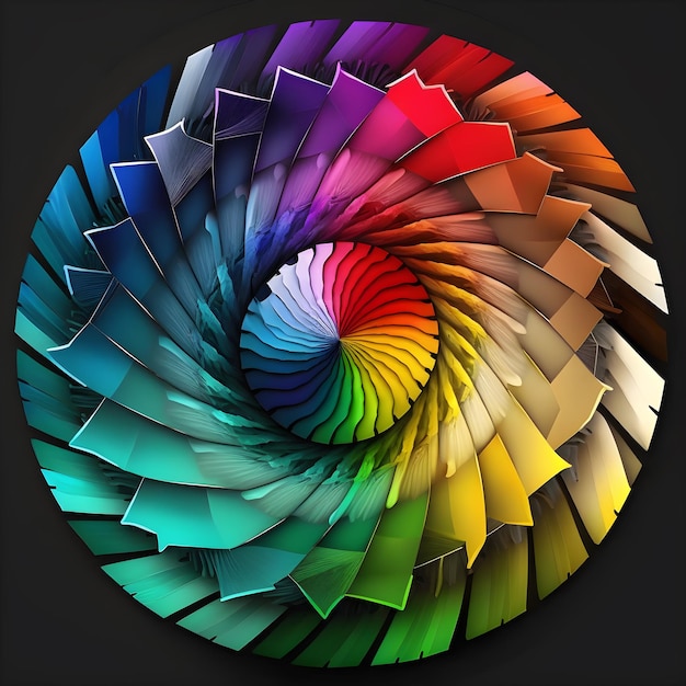 Eine bunte Spirale mit den Farben des Regenbogens.