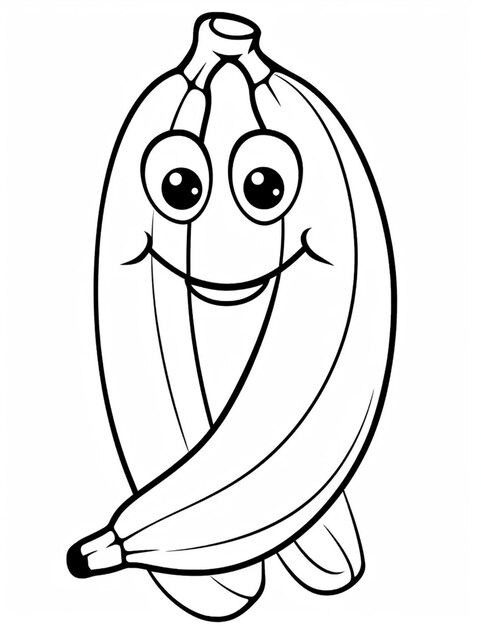 Foto eine cartoon-banane mit einem breiten lächeln im gesicht, generative ki