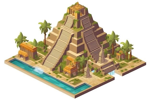 Eine Cartoon-Illustration einer Pyramide mit dem Wort Pyramide darauf.