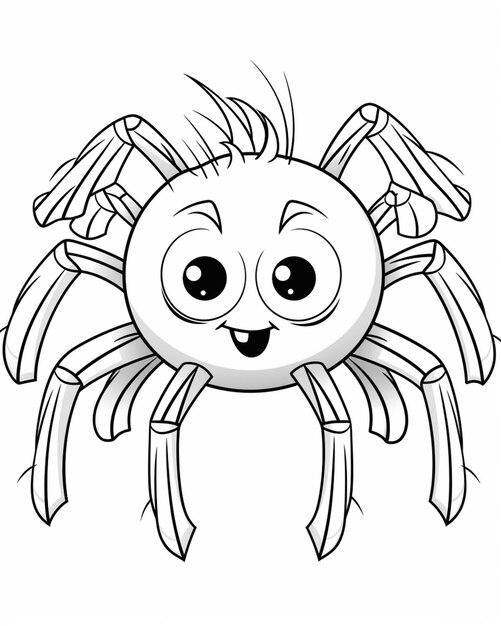 eine Cartoon-Spinne mit einem großen Lächeln auf ihrem Gesicht generative ai