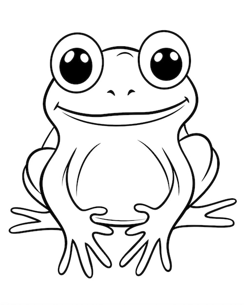 eine Cartoon-Zeichnung eines Frosches mit weißem Hintergrund