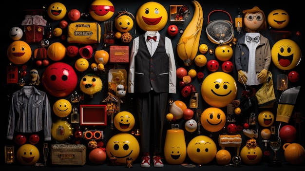 Eine Collage aus Emoji-Objekten, die ein größeres Bild bilden