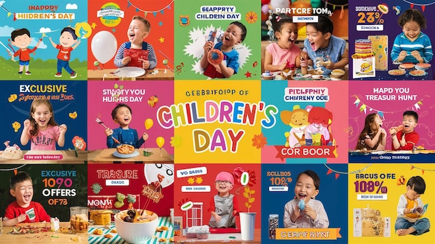 eine Collage von Bildern des Tages der Kinder